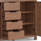 54-inch massief houten dressoir met lades en kasten