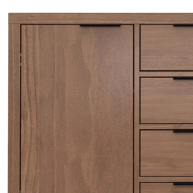 54-inch massief houten dressoir met lades en kasten