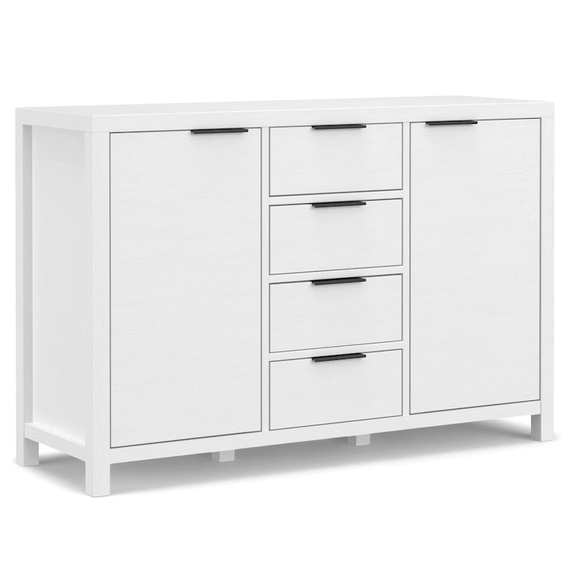 54-inch massief houten dressoir met lades en kasten
