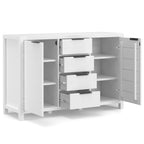54-inch massief houten dressoir met lades en kasten