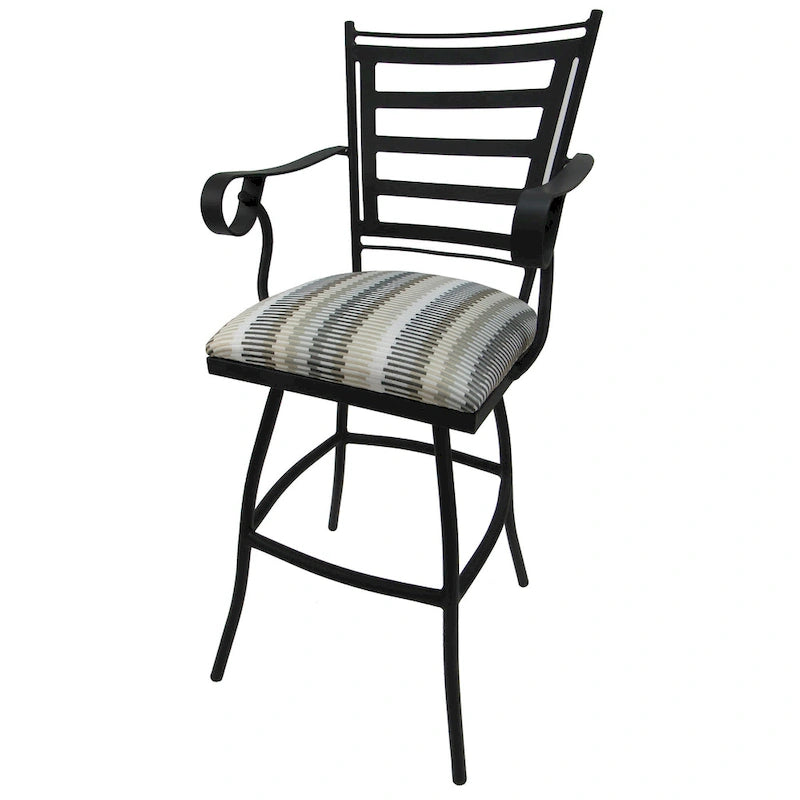 Extra Hoge Spectator Draaibare Barkruk – Zithoogte 89 cm, Zwart Frame