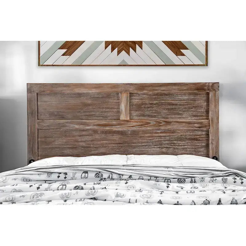 Rustiek Houten Opbergbed met 2 Laden en Hoofdbord met USB-Aansluiting