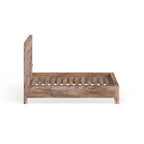 Rustiek Houten Opbergbed met 2 Laden en Hoofdbord met USB-Aansluiting