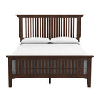 Mission-stijl houten bedframe met vintage eiken afwerking