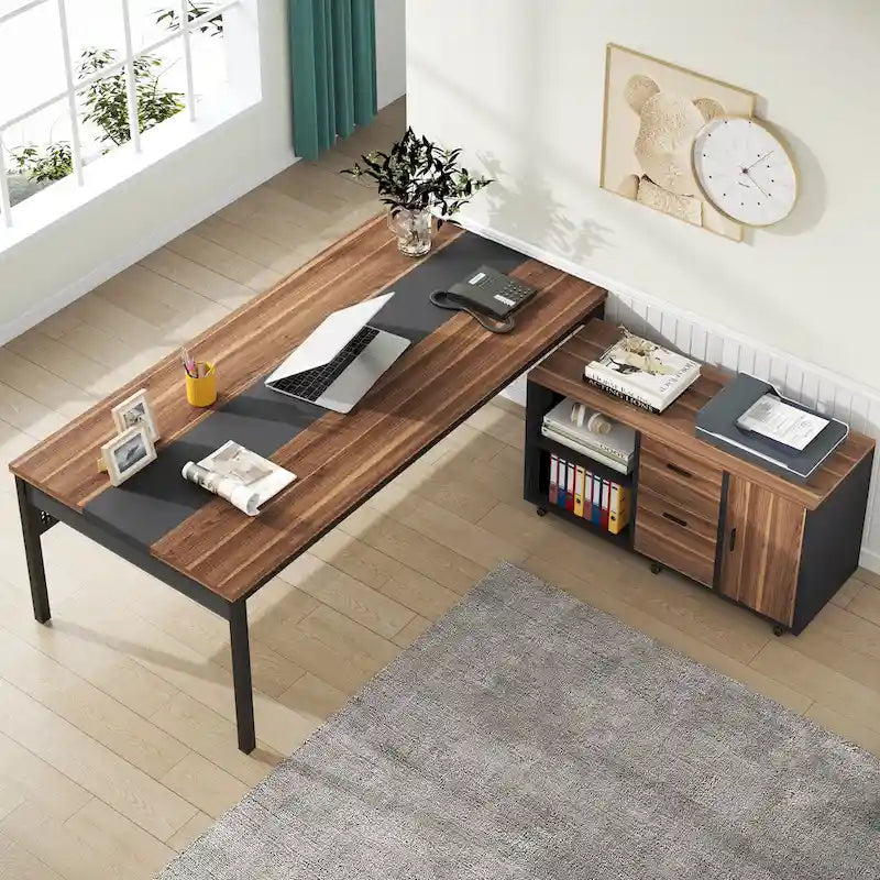 70,8-inch directiebureau met 47-inch ladeblok