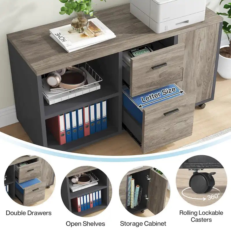 70,8-inch directiebureau met 47-inch ladeblok