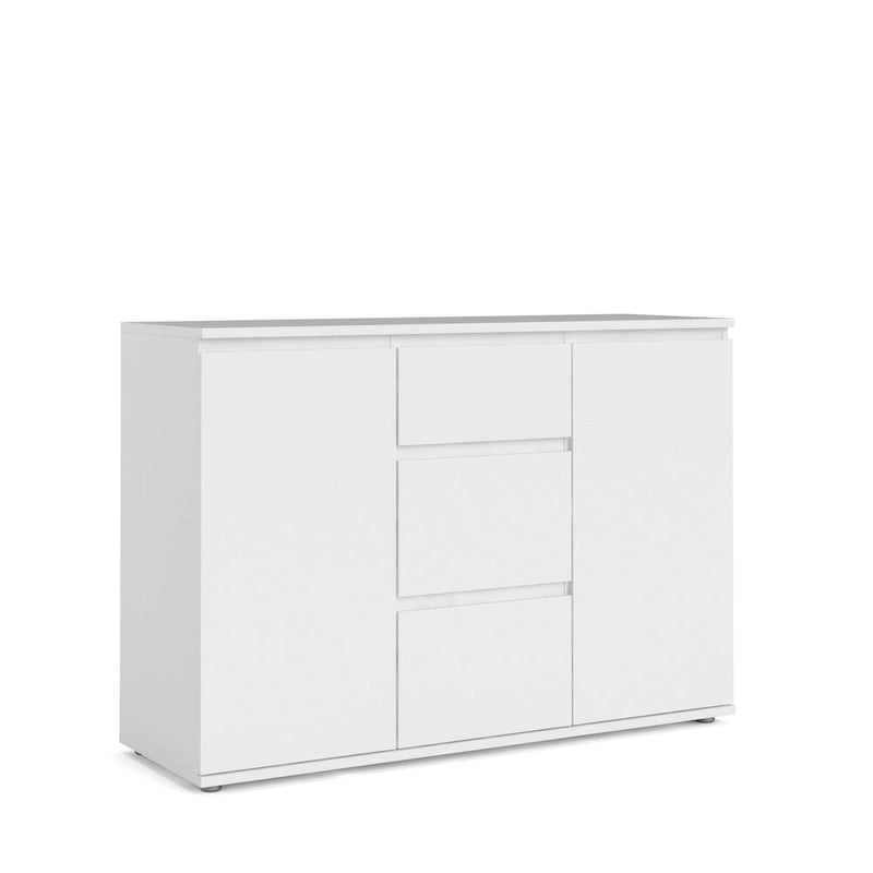 Modern Dressoir met 2 Deuren en 3 Laden – Wit
