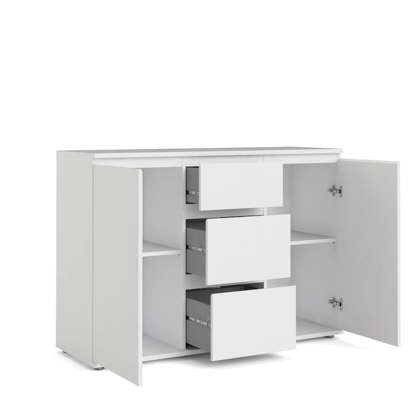Modern Dressoir met 2 Deuren en 3 Laden – Wit
