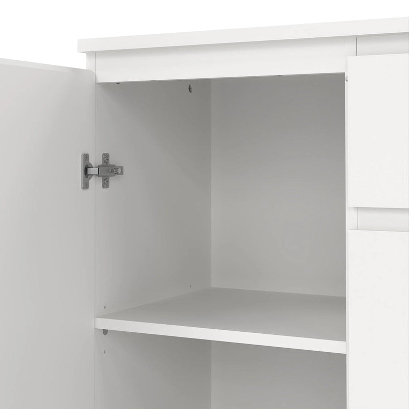 Modern Dressoir met 2 Deuren en 3 Laden – Wit