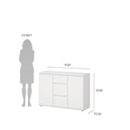 Modern Dressoir met 2 Deuren en 3 Laden – Wit