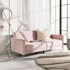 Hedendaags Opvouwbaar Fluweel Futonbed met Chromen Poten