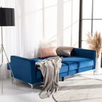 Hedendaags Opvouwbaar Fluweel Futonbed met Chromen Poten