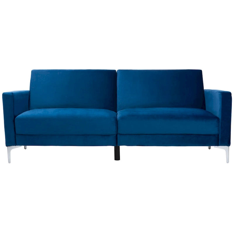 Hedendaags Opvouwbaar Fluweel Futonbed met Chromen Poten