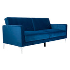 Hedendaags Opvouwbaar Fluweel Futonbed met Chromen Poten