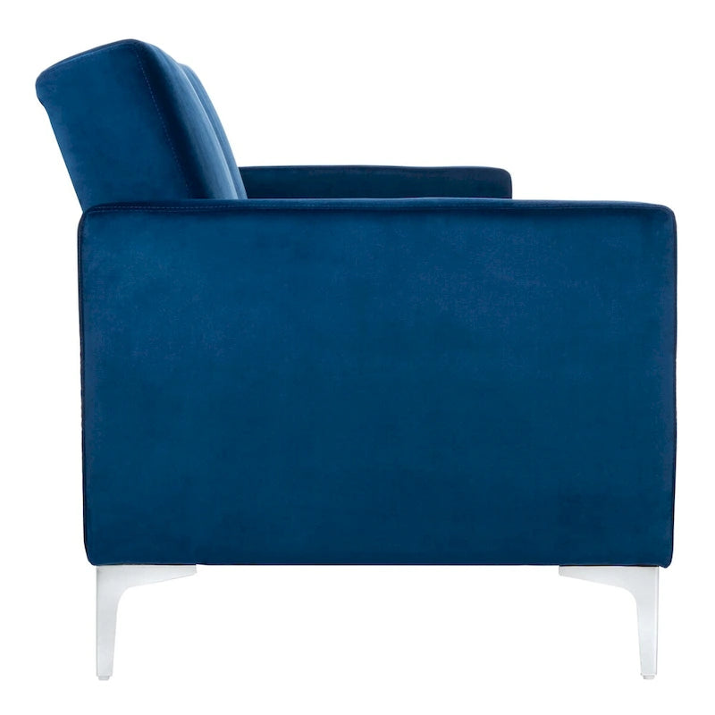 Hedendaags Opvouwbaar Fluweel Futonbed met Chromen Poten