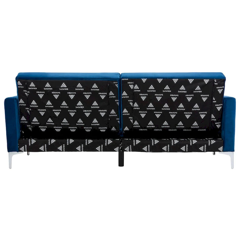 Hedendaags Opvouwbaar Fluweel Futonbed met Chromen Poten