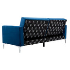 Hedendaags Opvouwbaar Fluweel Futonbed met Chromen Poten