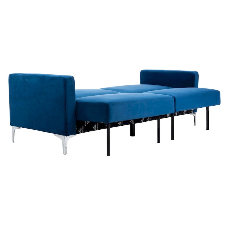 Hedendaags Opvouwbaar Fluweel Futonbed met Chromen Poten
