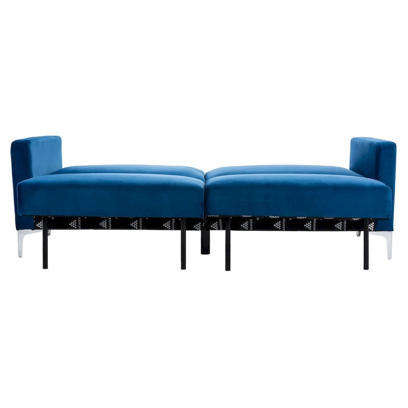 Hedendaags Opvouwbaar Fluweel Futonbed met Chromen Poten