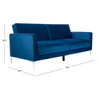 Hedendaags Opvouwbaar Fluweel Futonbed met Chromen Poten