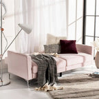 Hedendaags Opvouwbaar Fluweel Futonbed met Chromen Poten
