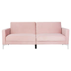 Hedendaags Opvouwbaar Fluweel Futonbed met Chromen Poten