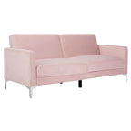 Hedendaags Opvouwbaar Fluweel Futonbed met Chromen Poten