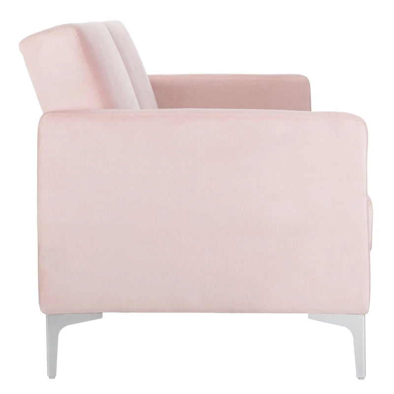 Hedendaags Opvouwbaar Fluweel Futonbed met Chromen Poten