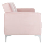 Hedendaags Opvouwbaar Fluweel Futonbed met Chromen Poten