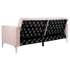 Hedendaags Opvouwbaar Fluweel Futonbed met Chromen Poten