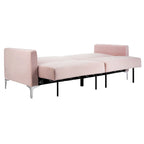 Hedendaags Opvouwbaar Fluweel Futonbed met Chromen Poten