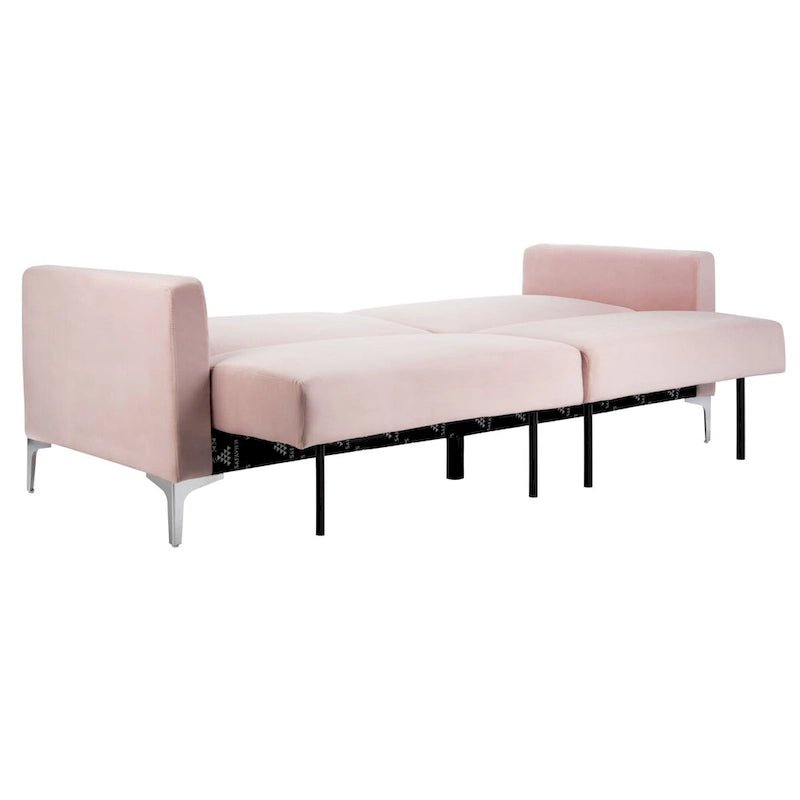 Hedendaags Opvouwbaar Fluweel Futonbed met Chromen Poten