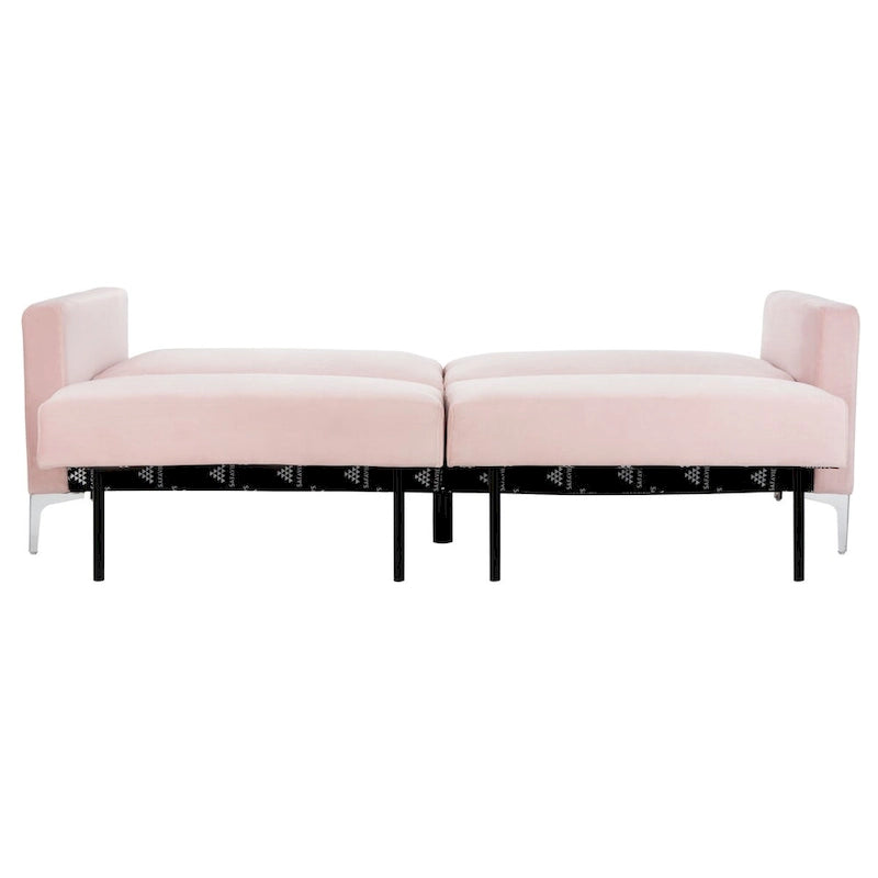 Hedendaags Opvouwbaar Fluweel Futonbed met Chromen Poten