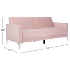 Hedendaags Opvouwbaar Fluweel Futonbed met Chromen Poten