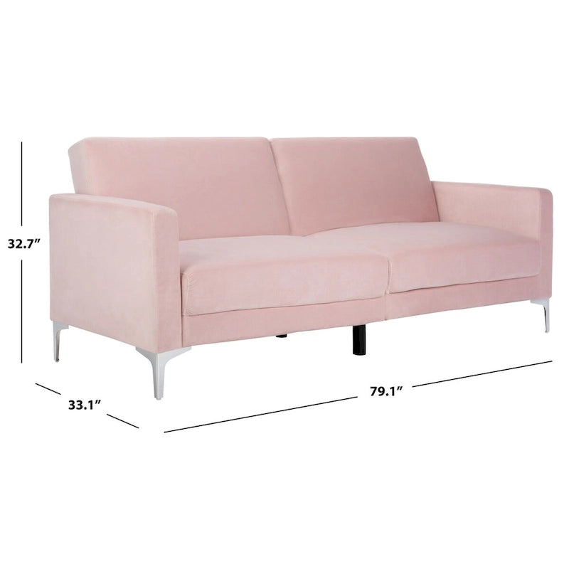 Hedendaags Opvouwbaar Fluweel Futonbed met Chromen Poten