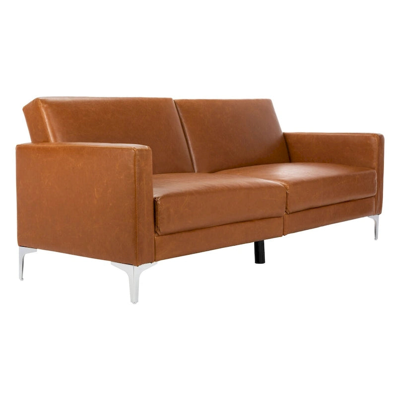 Hedendaags Opvouwbaar Fluweel Futonbed met Chromen Poten