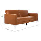 Hedendaags Opvouwbaar Fluweel Futonbed met Chromen Poten