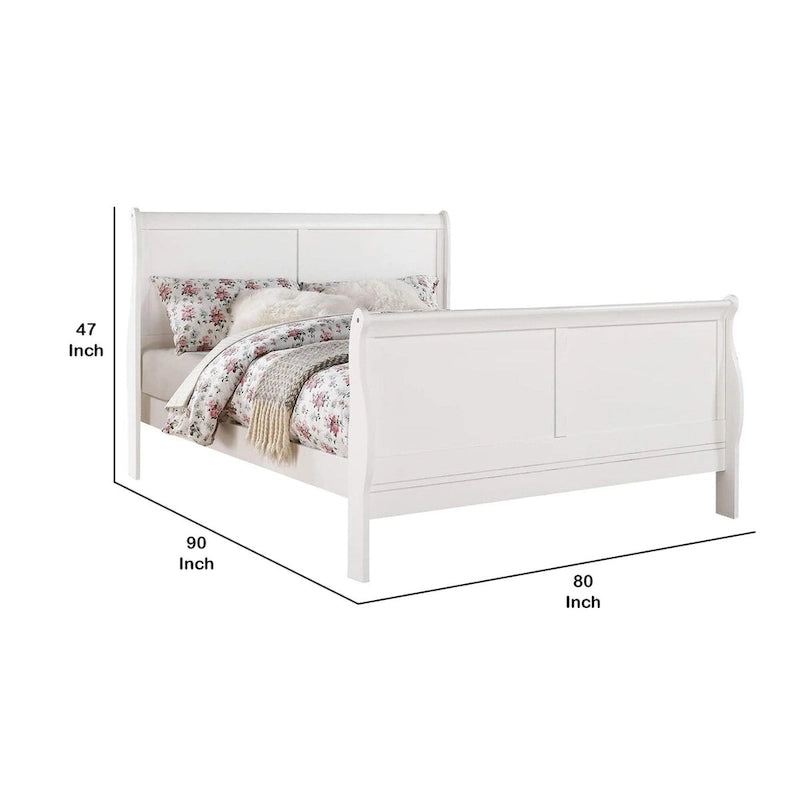 Tweepersoonsbed (Eastern King Size) met panelen, wit
