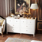 Commode met 6 lades en zilveren ronde knoppen