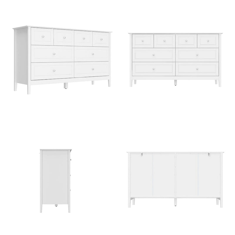 Commode met 6 lades en zilveren ronde knoppen