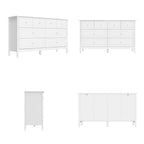 Commode met 6 lades en zilveren ronde knoppen