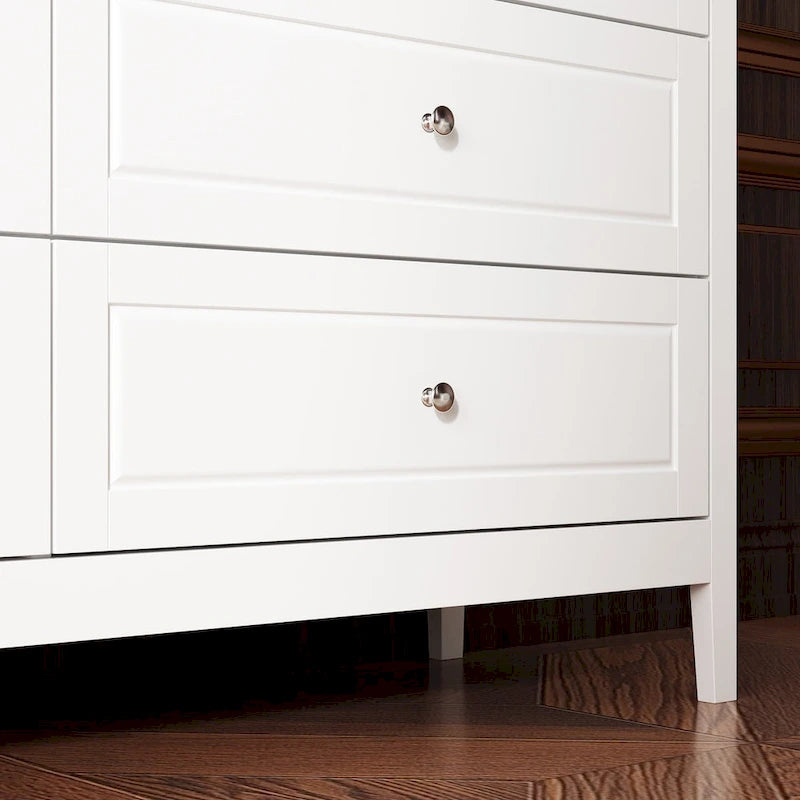 Commode met 6 lades en zilveren ronde knoppen