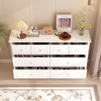 Commode met 6 lades en zilveren ronde knoppen