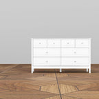 Commode met 6 lades en zilveren ronde knoppen