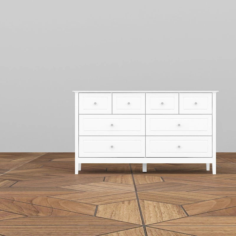 Commode met 6 lades en zilveren ronde knoppen