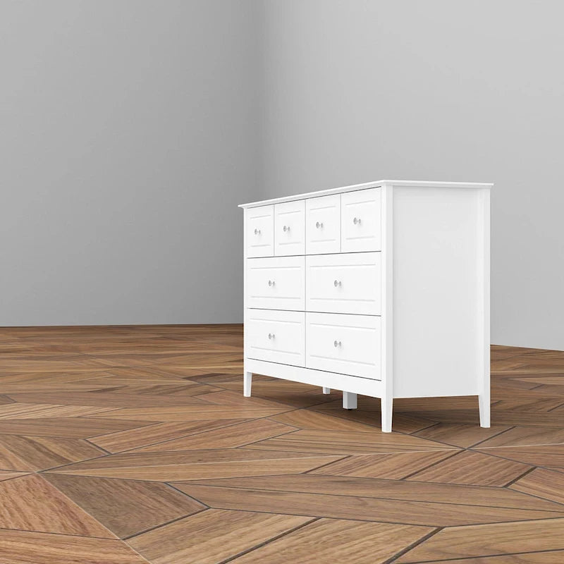 Commode met 6 lades en zilveren ronde knoppen