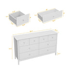 Commode met 6 lades en zilveren ronde knoppen