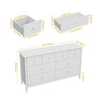 Commode met 6 lades en zilveren ronde knoppen