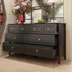 Commode met 6 lades en zilveren ronde knoppen