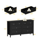 Commode met 6 lades en zilveren ronde knoppen